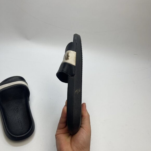 Lacoste Croco-Slide 120-3-US Wom Sz 7 US - Black / White Slip on Slides Sandals - Picture 14 of 16